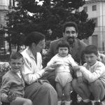 With his wife and children in the Asiago’s Gardens.