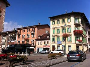 the first house of Mario Rigoni Stern (white, on the right) and the one in which he wrote "The sergeant in the snow" (orange, on the left).