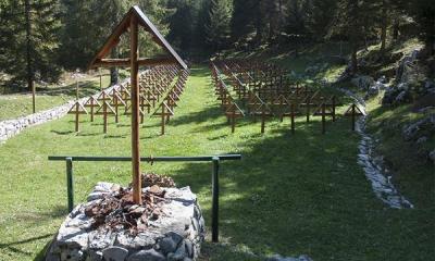 Il cimitero militare della Brigata Sassari, sul monte Zebio.
