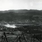The town centre under bombardment (photo by the Austrian Army).