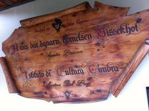 Inscription at the Cimbrian culture Institute.